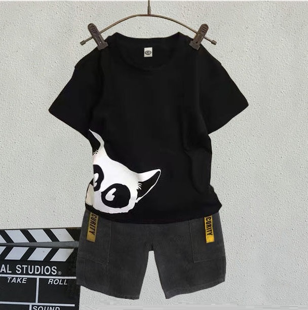 Big Boy Short Sleeve T Shirt+short Pant 2pc Sport Sets Summer Children's Clothing Kids New Summer Boys Clothes Suits 4-14 Ages