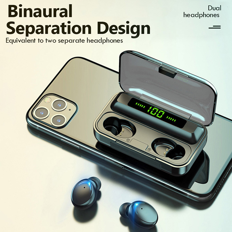 TWS Bluetooth 5.0 Earphones 2200mAh Charging Box Wireless Headphone 9D Stereo Sports Waterproof Earbuds Headsets With Microphone
