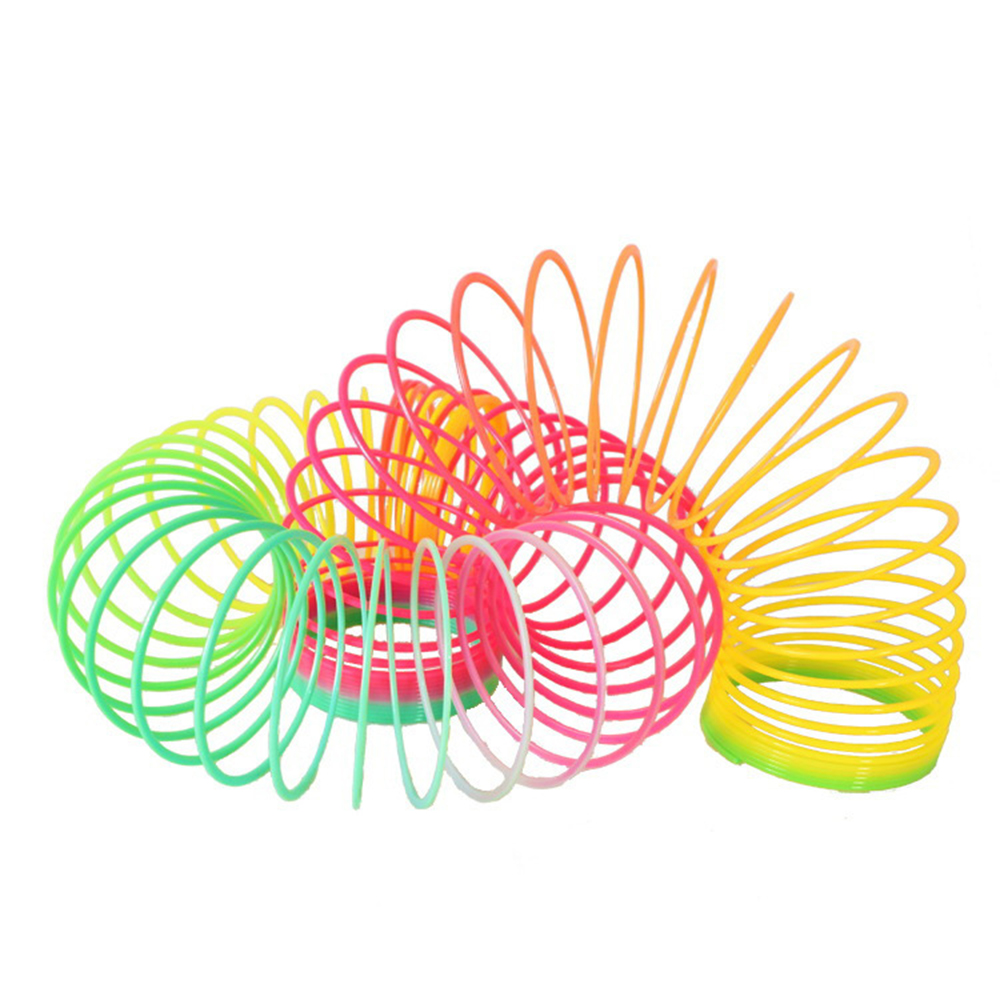 1pcs Rainbow Circle Funny Toys Early Development Educational Folding Plastic Spring Coil Children's Creative Magical Toys