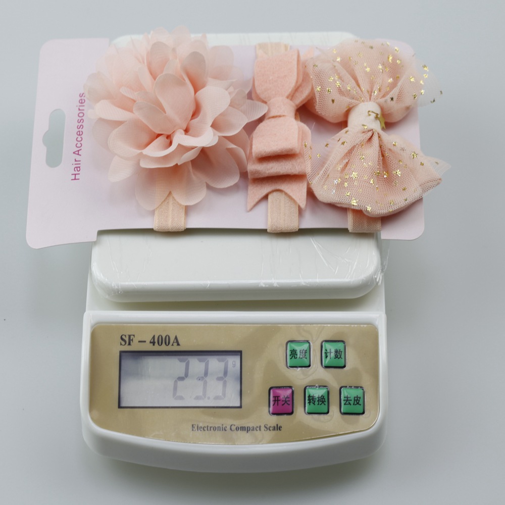 Fashion Korean Flower Hair Band Child Bow Three Piece