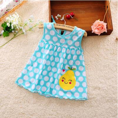 Baby Dress Cute Animal Plant Baby Dress Little Girl in Sleeveless Dress Casual Cotton Vest Little Princess Dress