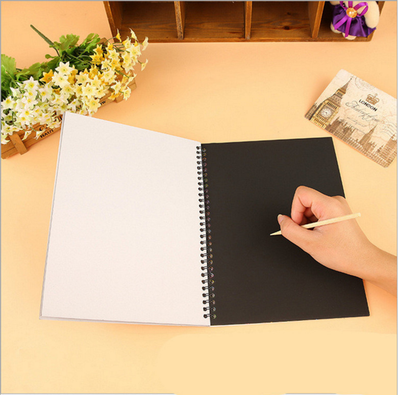 1PC Scratch-off color art drawing book, no need for paint, free creation diy drawing book. Rainbow scratch-off paper