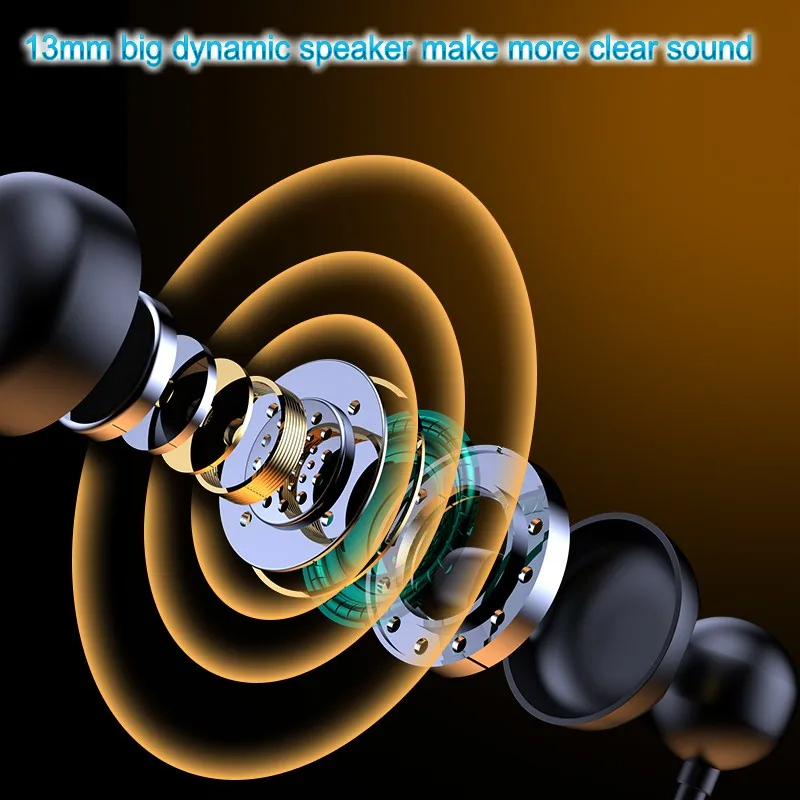 9D Stereo HIFI TWS 5.3 Bone Conduction Headphone Noise Cancelling Wireless Neckband Earphone