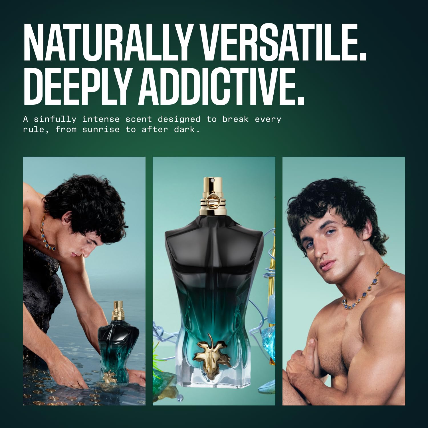 Jean Paul Gaultier Le Beau Le Parfum Intense for Men - Long Lasting Woody Amber Mens Cologne Eau de Parfum with Coconut Wood, Tonka Bean & Sandalwood
