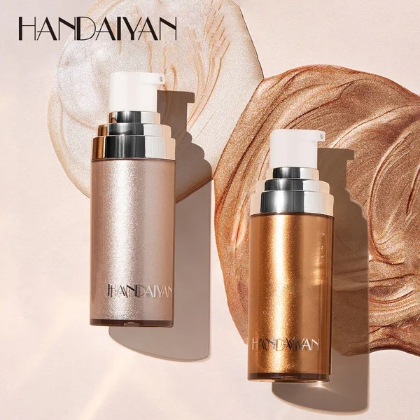 HANDAIYAN 20ml Metallic Liquid Face& Body Luminizer Shimmer Highlighter Makeup Palette Body Bronzer Liquid Makeup