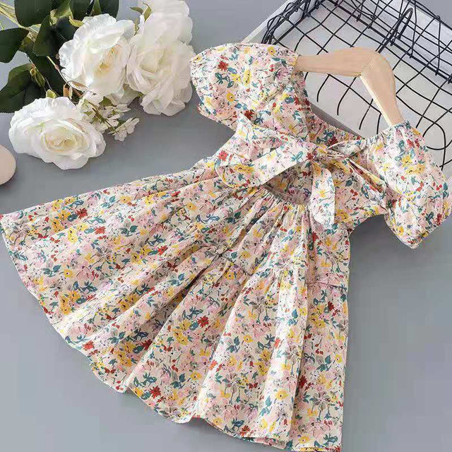 Lawadka New Summer Kids Girls Dress Print Floral Bow Dresses For Girls Fashion Princess Girls' Children Clothing