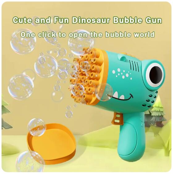 40 hole dinosaur children's bubble handheld bubble machine parent outdoor game bubble gun without battery and bubble water