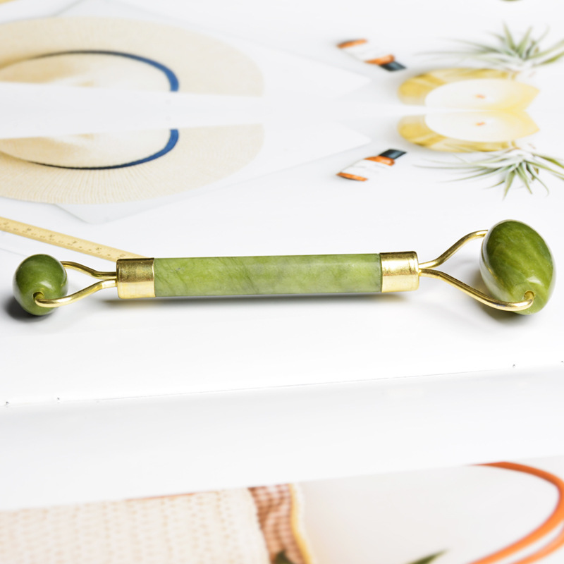 Handmade Double-headed Jade Roller Beauty Device Xiuyan Jade Face And Eye Roller Massage