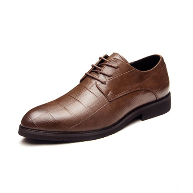 Men's Business Leather Shoes Spring Autumn Season New Casual Fashion Trend Pointed Toe Lace-Up Shoes Men