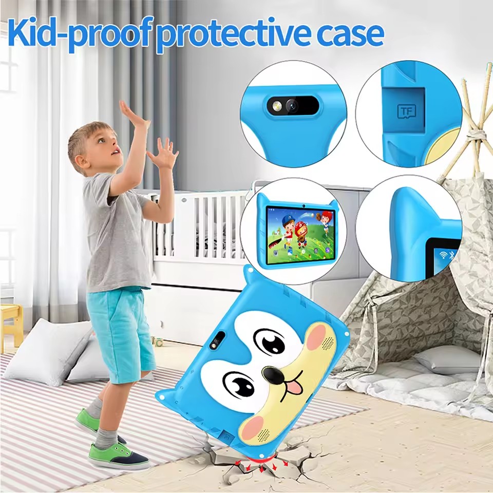New 5G WiFi 7 Inch Study Education Kids Tablet Quad Core 4GB RAM 64GB ROM Dual Cameras Children's Gift Tablet Pc Android 13