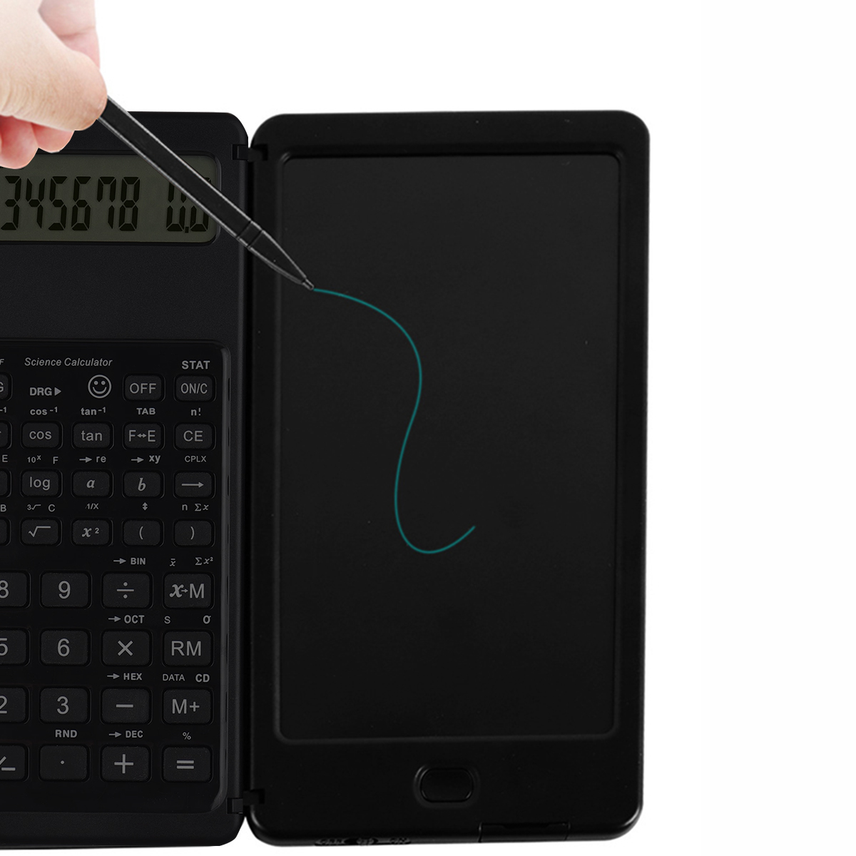 Portable Multifunction 12-Bit LCD Screen Science Smart Calculator With Writing Board Assist Children Learning Finance Calculate