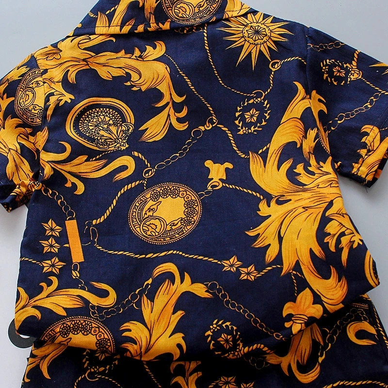 Children's short-sleeved shirt boys summer shorts shrimp skin cross-border e-commerce suit Southeast Asia short-sleeved