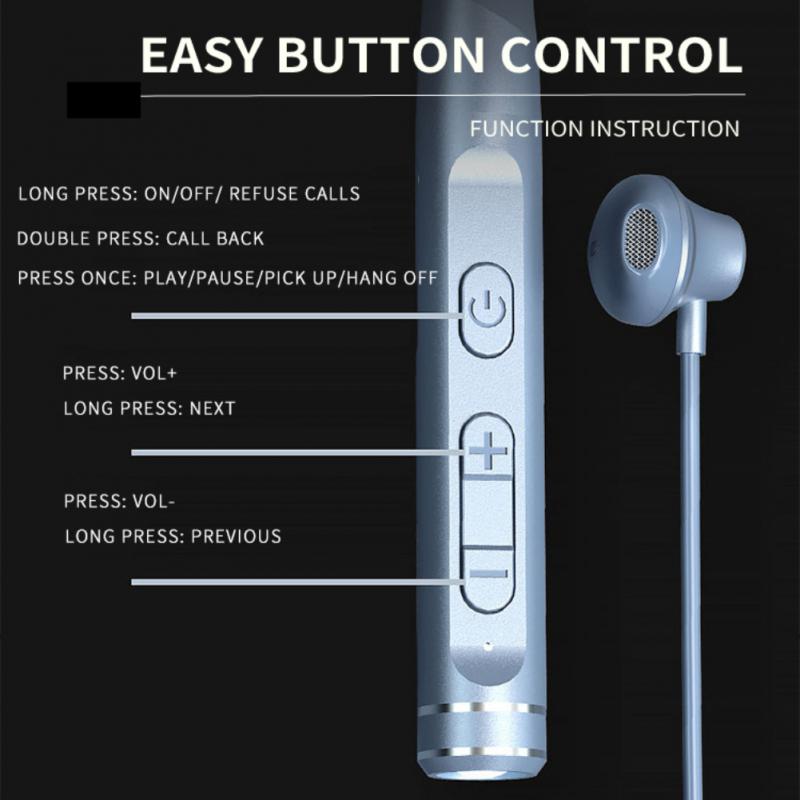 120 Hours Earphones Bluetooth Headphones Stereo Bass Wireless Headphone Neckband Power Flashlight Display Headset TF Card Runner