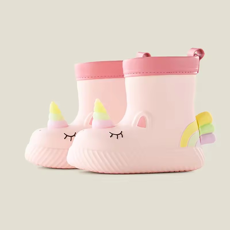 Children Rain Boots Baby Boys Girl Non-slip Outdoor Cartoon Cute Rain Boots Kids Non-slip Rubber Waterproof Shoes Water Shoes