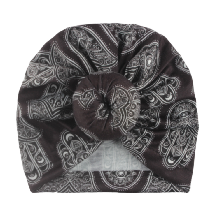 Children's accessories doughnut hat newborn baby ball printed brimless hat