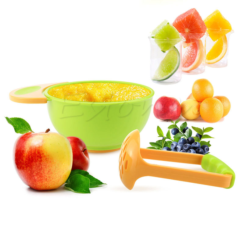 Kid Baby Learning Dishes Grinding Bowl, Baby Handmade Grinding Fruit Supplement,Children Infant Food Mill Bowl