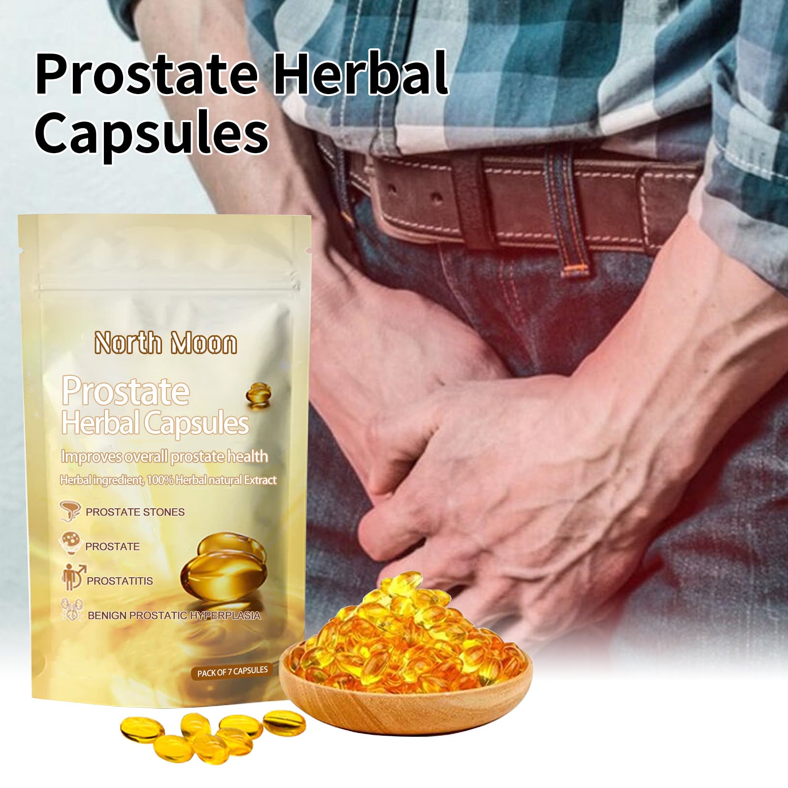 7pcs Prostate Treatment Prostatitis Capsules Prostate Enlarged Cure Supplement CFDA Approved