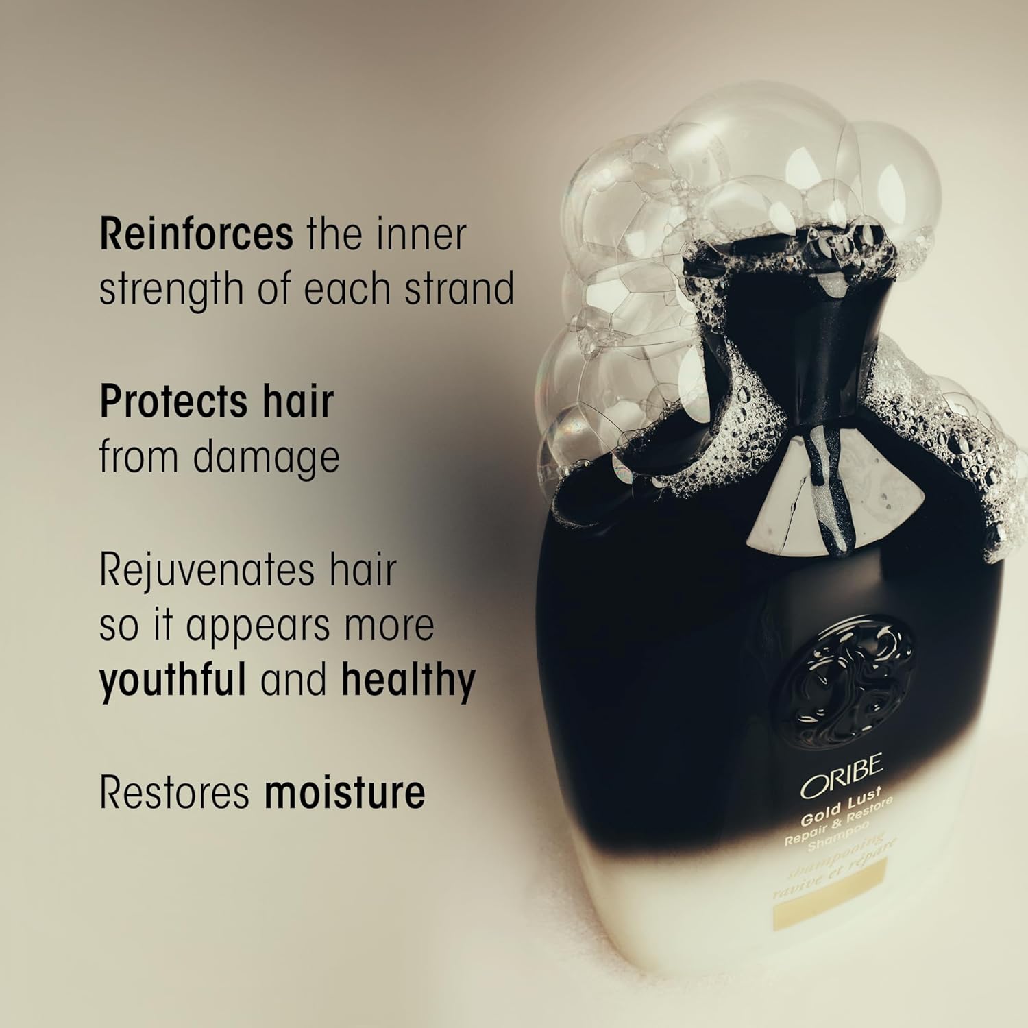 Oribe Gold Lust Repair & Restore Shampoo - Repairs & Prevents Damage - Protects & Moisturizes Dry, Damaged Strands - With Biotin & Niacinamide - For D