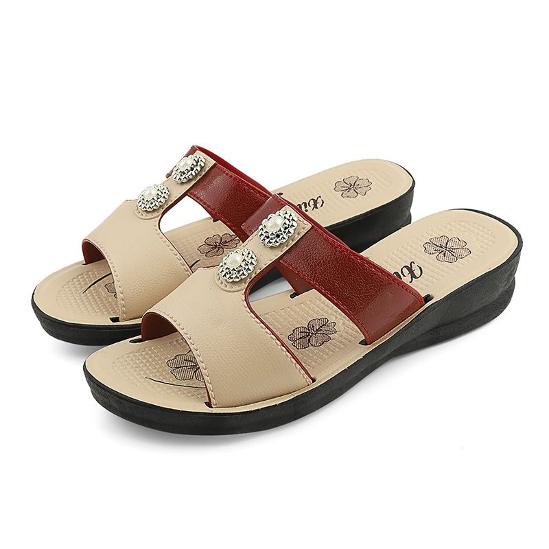 Summer new popular women's cool slippers with anti slip thick sole and fashionable women's shoes