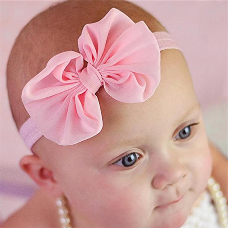 Fashion Bow Headband elastic belt Chiffon baby children jewelry baby hair band baby hair headdress