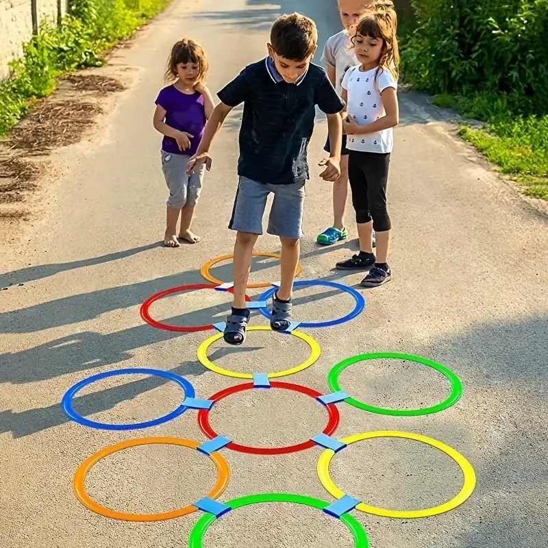 5pcs Hopscotch Set - Fun Outdoor/Indoor Obstacle Course for Kids - Improve Balance & Agility with this Playground Training Equip