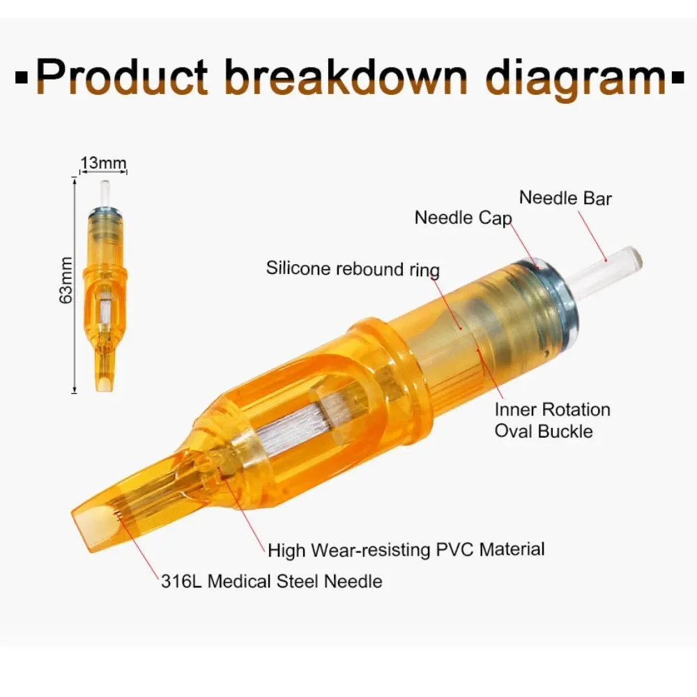 10pcs/lot Tattoo Cartridge Needles RL Microblading Permanent Makeup Eyebrows Eyelinver Lips for Tattoo Machine