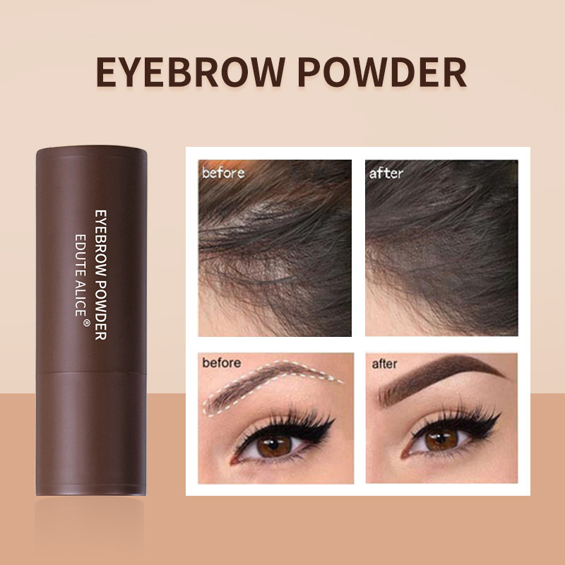 Eyebrow Stamp Shaping Waterproof Brow Powder Makeup Kit Natrual Eye Eyebrow Stick Hair Line Contour Dark Brown Lasting
