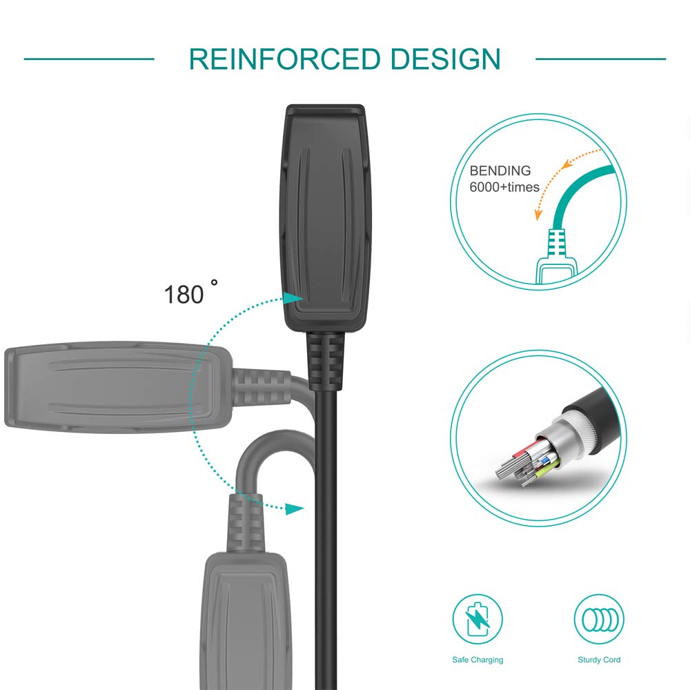 Charging Cable Data Clip Cradle Charger 5V For Garmin Forerunner 235 630 230 735XT 35/30 Watch For Vivomove HR/Approach S20 Blac