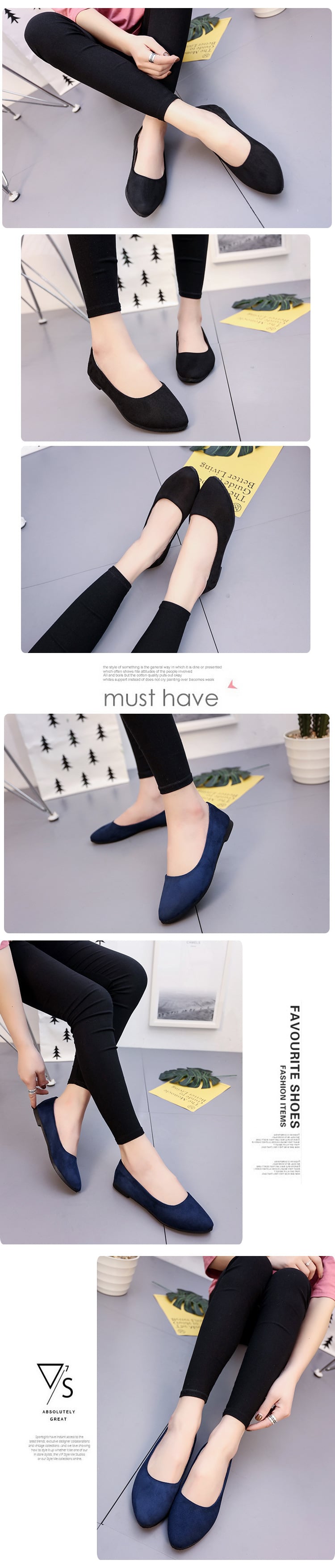 35-42 New women's shoes summer set foot lazy shoes flat casual shoes pointed work shoes