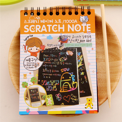 DIY Scratch Notebook Black Cardboard As Gift For Kids Stationery School Supplies