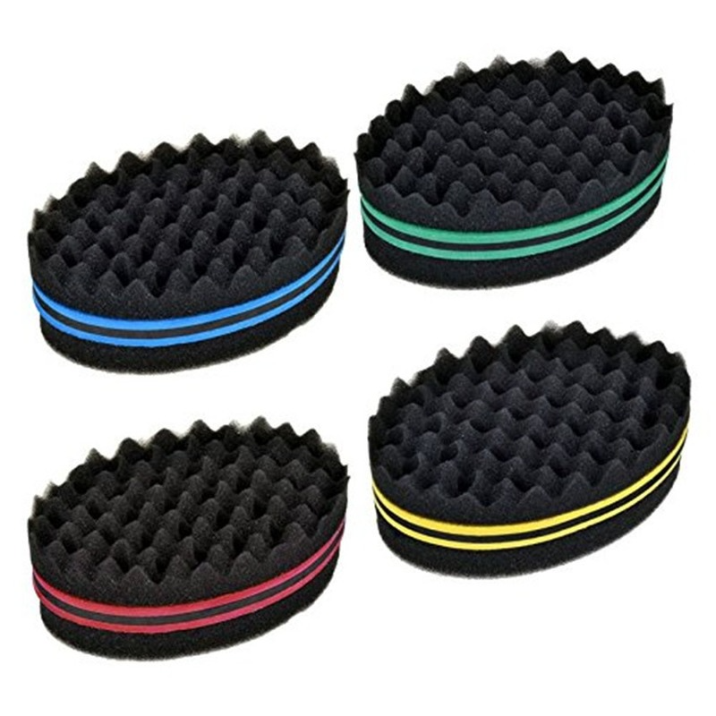 Oval Double Sided Multi-Holes Magic Twisted Sponge Hairbrush Afro Coil Wave Dread Sponge Brushes Hair Styling Tools