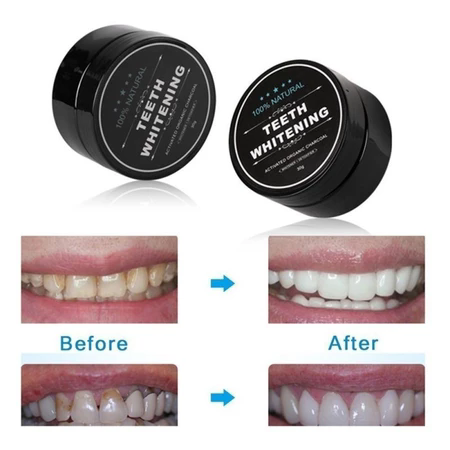 Organic Teeth Whitening Powder – Natural Charcoal Toothpaste for Brighter Smile