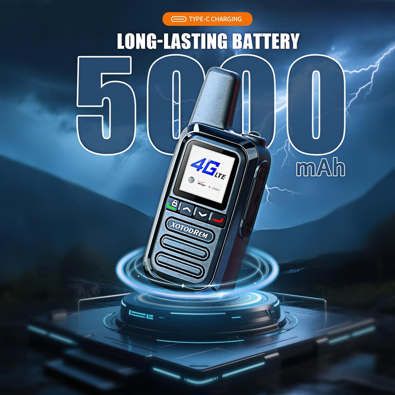 Global Lifetime Free Walkie Talkies Unlimited Range 4G LTE PoC(Push-to-Talk Over Cellular) Radios Nationwide PTT Two Way Radios Long Distance for Fami