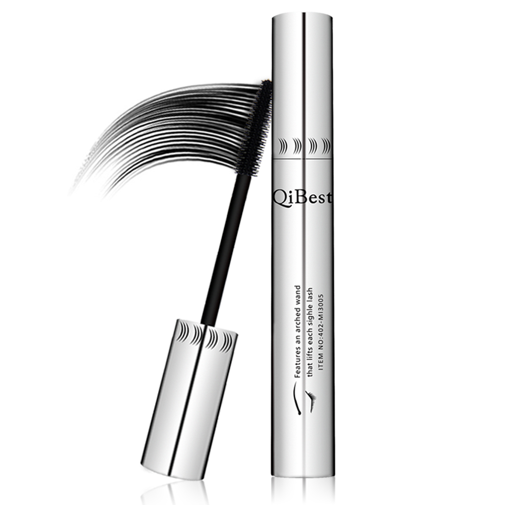 Black mascara 4d thick and long eye mascara waterproof silver tube silicone brush mascara professional cosmetics