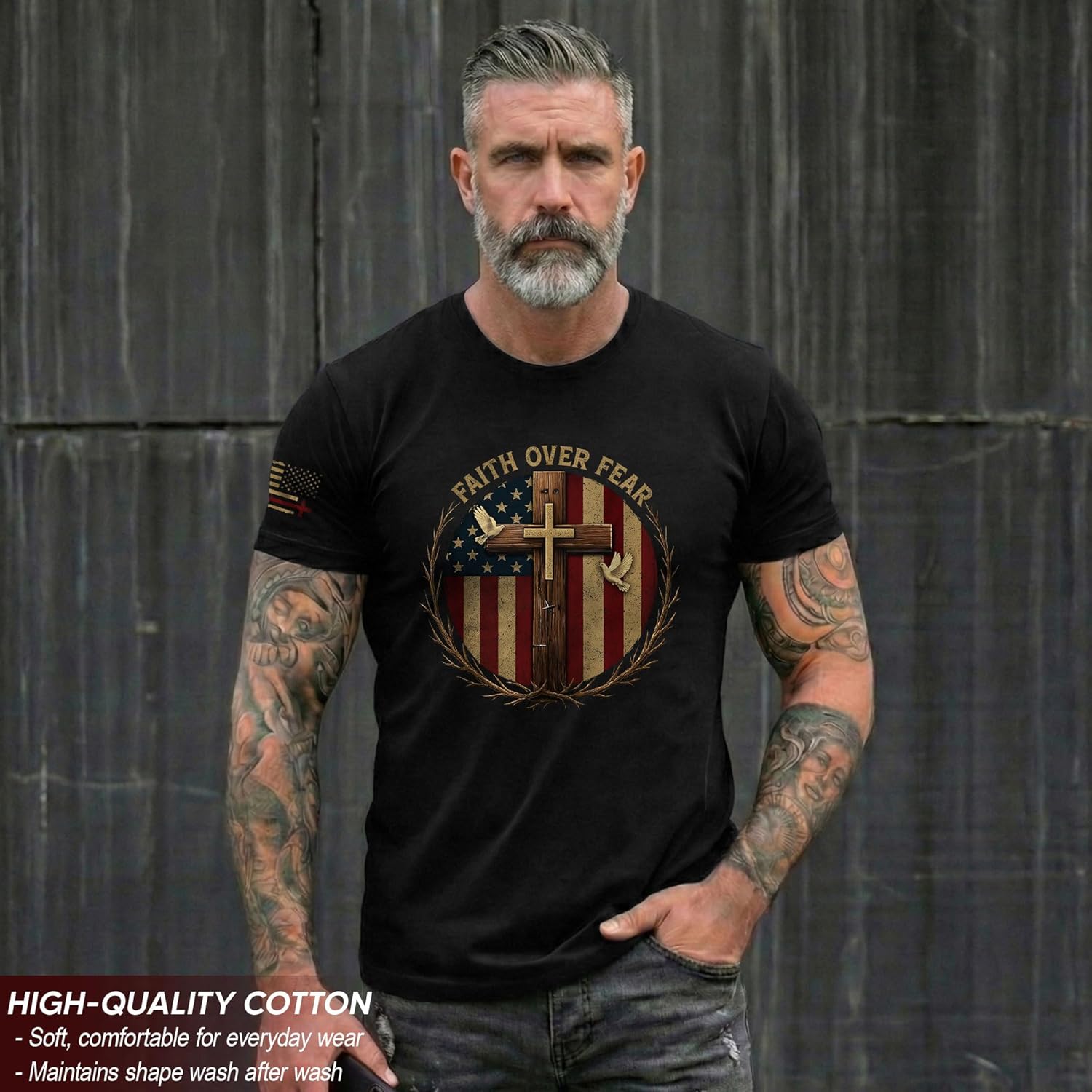 Rooted in Christ Shirt, Christian Shirts for Men, Cross Shirt, Religious Shirts for Men, Jesus Tshirt 1