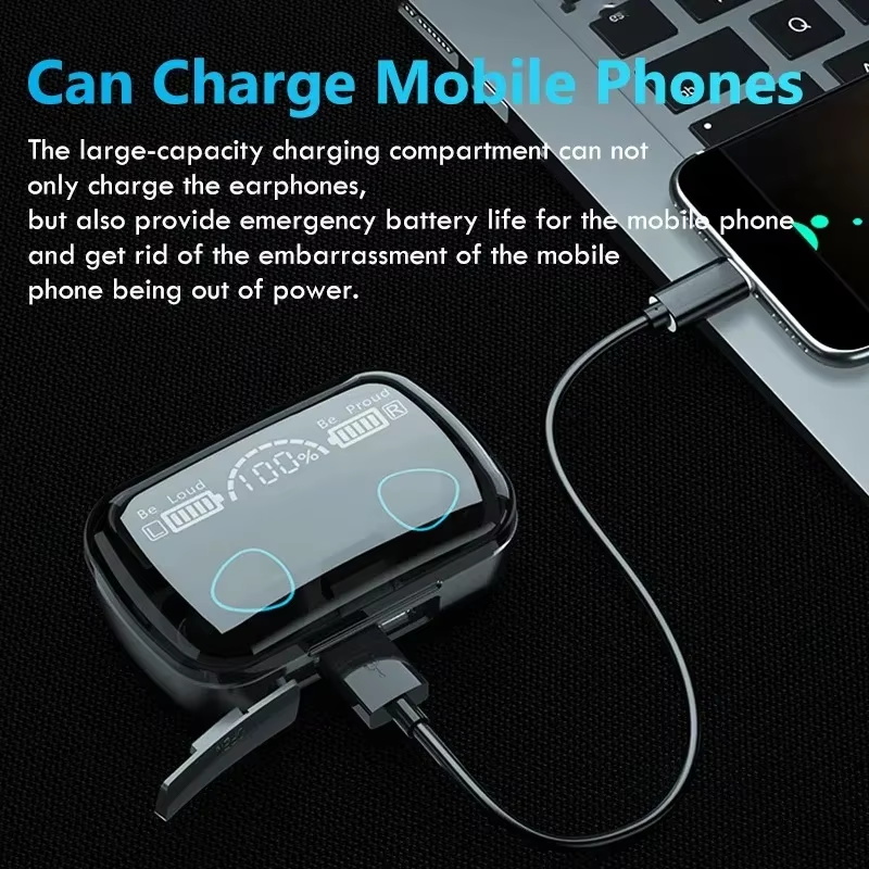 M10 TWS Bluetooth Headphones Charging Box Wireless Earphones With Microphone 9D Stereo Sports Waterproof Earbuds Headset