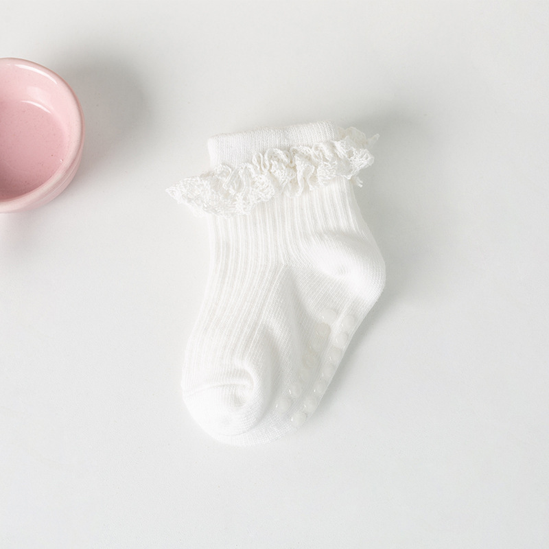 Baby Socks Infant Newborn Socks Cotton Solid Color Lace Ruffle Baby Floor Socks Baby Girls Socks Clothes Accessories
