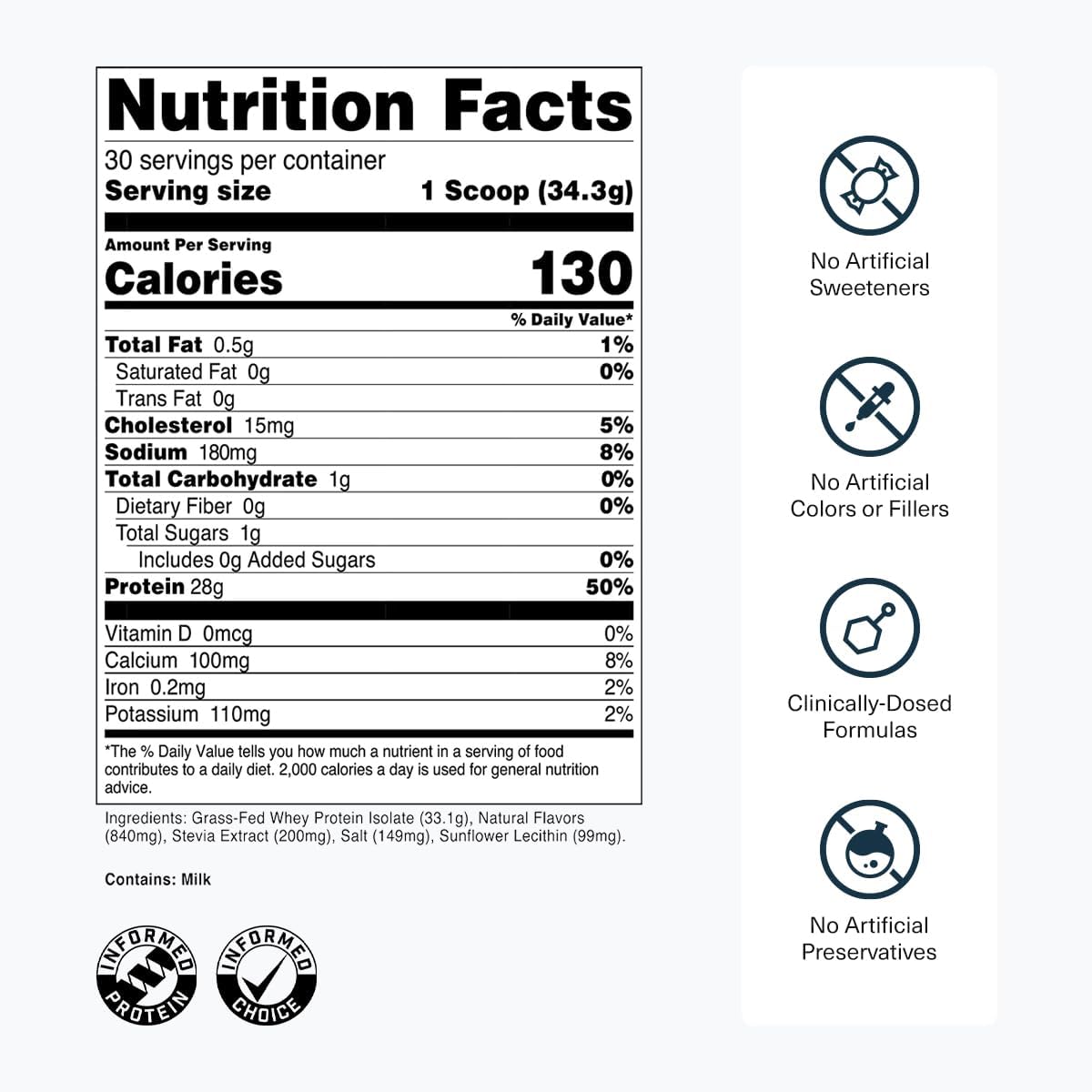 Transparent Labs Grass-Fed Whey Protein Isolate - Naturally Flavored, Gluten Free Whey Protein Powder with 28g of Protein per Serving & 9 Amino Acids