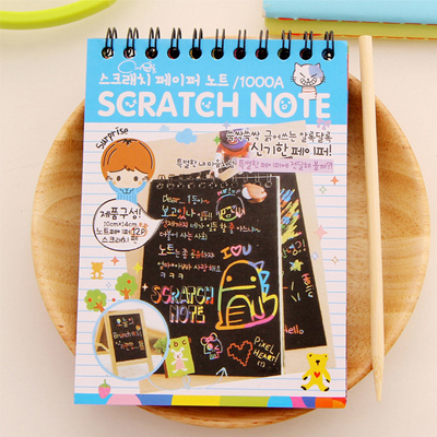 DIY Scratch Notebook Black Cardboard As Gift For Kids Stationery School Supplies