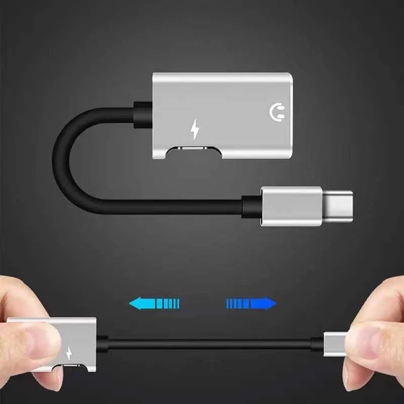 Type C To 3.5mm Jack TypeC Audio Splitter Headphone Cable Earphone Aux 3.5mm Adapter Charger Usb-C For Xiaomi Huawei
