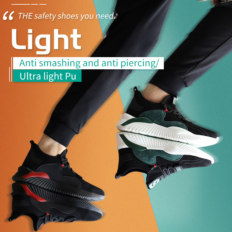 Hot selling industrial protective breathable work boots leisure training shoes men's steel toe safety shoes men's shoes