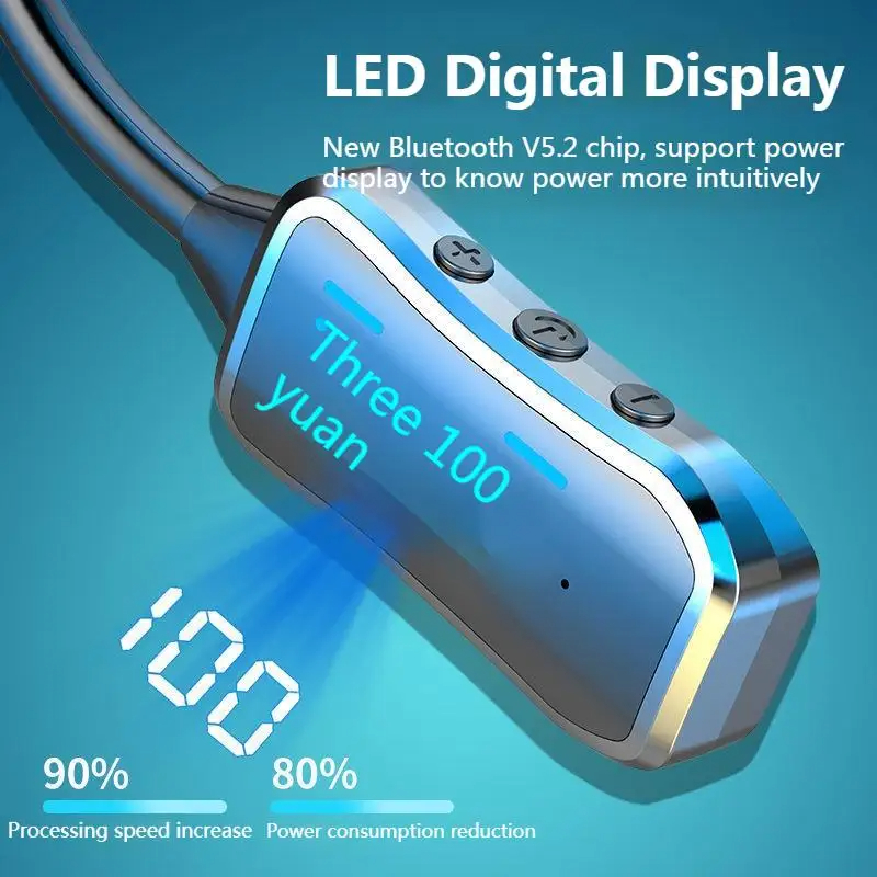TWS Bluetooth Earphones LED Display HiFi Sounds Earbuds Wireless Headphone Magnetic Sport Neckband Neck-hanging Headset with Mic