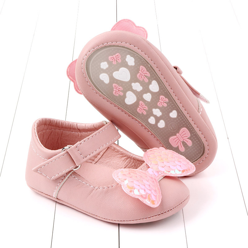New baby soft-soled shoes baby toddler shoes dress bow princess shoes sequined baby shoes