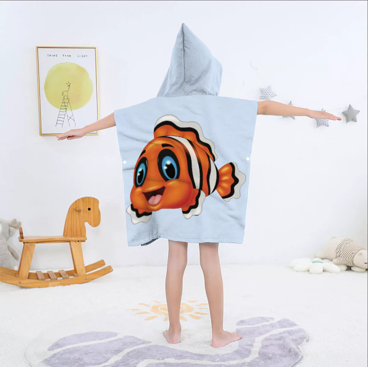 Girls Unicorn Bathrobe Boys Shark Beach Towel Baby Mermaid Cape Towels Children Bathing Stuff Kids Microfiber Washcloth Blanket