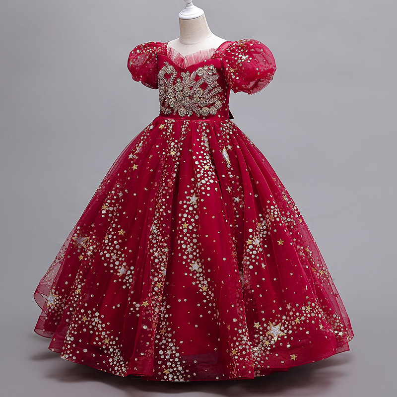 Children's Dress Princess Dress Flower Children's Dress Pong Dress Children's Dress Girls' Dress