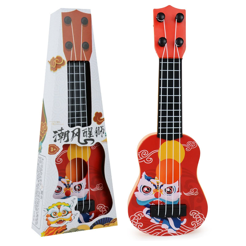 Mini Guitar 4 String Classical Ukulele Guitar Toy Instrument Children Beginners Simulation Playing Early Teaching Small Guitar