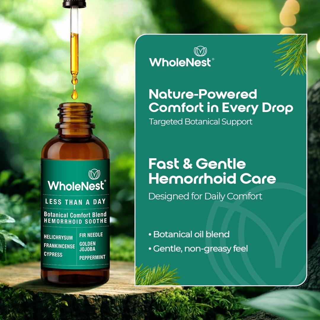 Hemorrhoid Treatment Oil | Botanical Blend with Cypress & Frankincense Oils | Soothing Relief from Burning, Itching & Swelling | External Hemorrhoid &