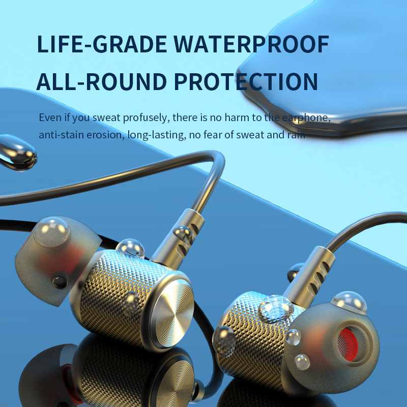 TWS Neck Wireless Bluetooth Earphones 48H Long Life Sports Running Headset Waterproof Sport Earbuds Noise Reduction Headphones