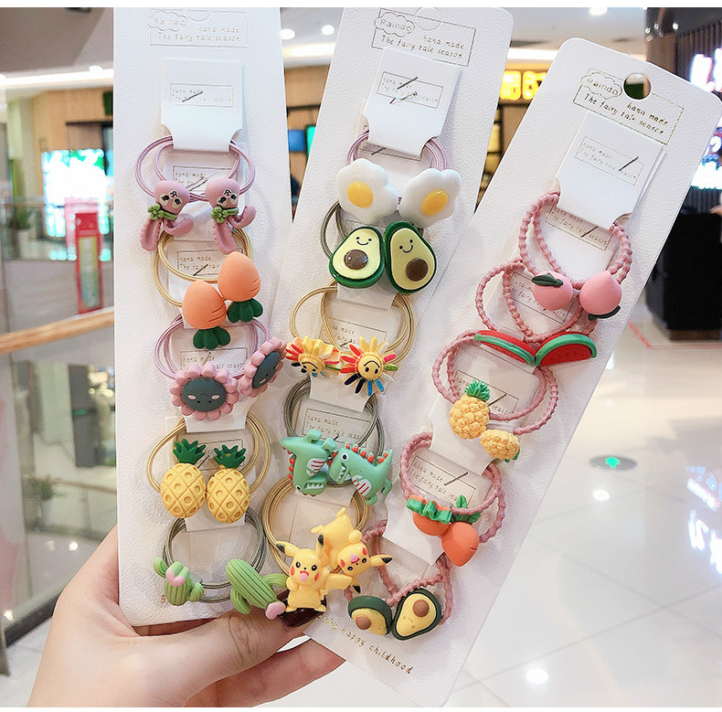 Children's hair with rubber bands and flowers will not hurt, high elastic head rope, little girl hair accessories