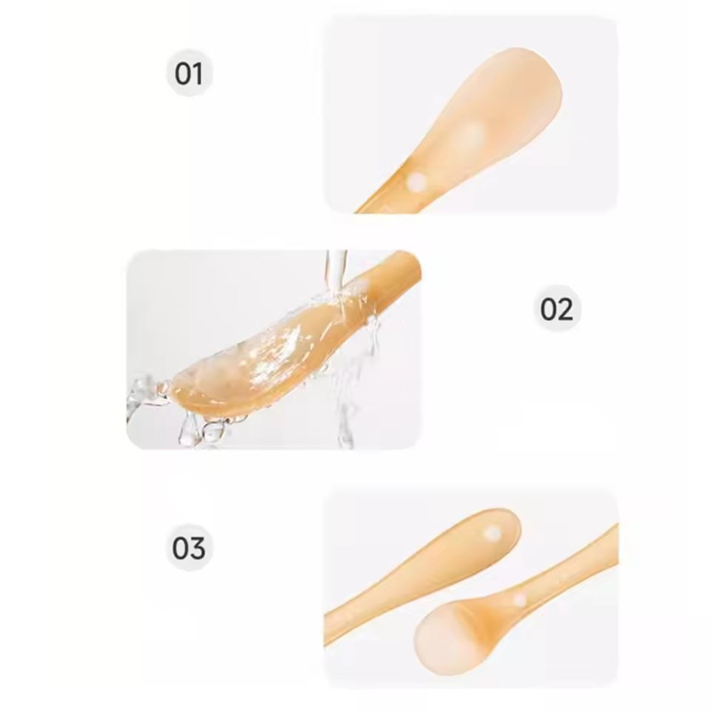 2pcs Hot Portable Baby feeding Spoon Safety Silicone with Cover Feeding Water Teething Spoon Dustproof Soft Tableware for Baby
